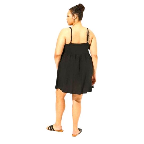 NEW TORRID Mini Wash Challis Sleeveless Sundress Deep Black 4X - Picture 7 of 14